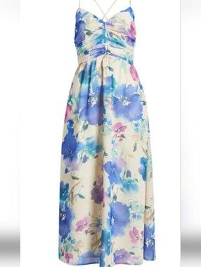 Lost & Wander Floral Line Midi Dress   Size L
